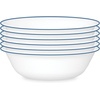 image:imageCorelle 6Piece 18oz Round Bowls Vitrelle Triple Layer Glass Perfect for Soup Cereal and Snacks Lightweight Chip and Scratch Resistant Microwave and Dishwasher Safe Botanical StripesBotanical Stripes