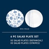 image:imageCorelle 6Piece 18oz Round Bowls Vitrelle Triple Layer Glass Perfect for Soup Cereal and Snacks Lightweight Chip and Scratch Resistant Microwave and Dishwasher Safe Botanical StripesBotanical Stripes