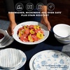 image:imageCorelle 6Piece 18oz Round Bowls Vitrelle Triple Layer Glass Perfect for Soup Cereal and Snacks Lightweight Chip and Scratch Resistant Microwave and Dishwasher Safe Botanical StripesBotanical Stripes