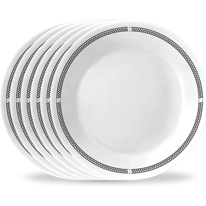 image:imageCorelle 6Piece 18oz Round Bowls Vitrelle Triple Layer Glass Perfect for Soup Cereal and Snacks Lightweight Chip and Scratch Resistant Microwave and Dishwasher Safe Botanical StripesBrasserie