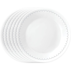 image:imageCorelle 6Piece 18oz Round Bowls Vitrelle Triple Layer Glass Perfect for Soup Cereal and Snacks Lightweight Chip and Scratch Resistant Microwave and Dishwasher Safe Botanical StripesCaspian