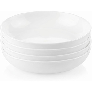 image:imageCorelle Vitrelle 2PC Large 1Qt Glass Serving Bowl Crack and Chip Resistant Square Serving Trays White4PC 30oz Bowls