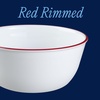 image:imageCorelle Vitrelle 6Piece 22Oz Cereal Soup Bowls Triple Layer Glass and Chip Resistant Lightweight Square Dinnerware Bowl Set Simple LinesRed Banded