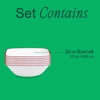 image:imageCorelle Vitrelle 6Piece 22Oz Cereal Soup Bowls Triple Layer Glass and Chip Resistant Lightweight Square Dinnerware Bowl Set Simple LinesRed Banded