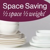 image:imageCorelle Vitrelle 6Piece 22Oz Cereal Soup Bowls Triple Layer Glass and Chip Resistant Lightweight Square Dinnerware Bowl Set Simple LinesRed Banded
