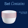 image:imageCorelle Vitrelle 6Piece 22Oz Cereal Soup Bowls Triple Layer Glass and Chip Resistant Lightweight Square Dinnerware Bowl Set Simple LinesRed Banded