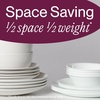 image:imageCorelle Vitrelle 6Piece 22Oz Cereal Soup Bowls Triple Layer Glass and Chip Resistant Lightweight Square Dinnerware Bowl Set Simple LinesRed Banded