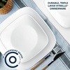 image:imageCorelle Vitrelle 6Piece 22Oz Cereal Soup Bowls Triple Layer Glass and Chip Resistant Lightweight Square Dinnerware Bowl Set Simple LinesWhite