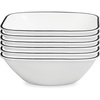 image:imageCorelle Vitrelle 6Piece 22Oz Cereal Soup Bowls Triple Layer Glass and Chip Resistant Lightweight Square Dinnerware Bowl Set Simple LinesBlack Banded