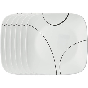 image:imageCorelle Vitrelle 6Piece 22Oz Cereal Soup Bowls Triple Layer Glass and Chip Resistant Lightweight Square Dinnerware Bowl Set Simple LinesSimple Lines