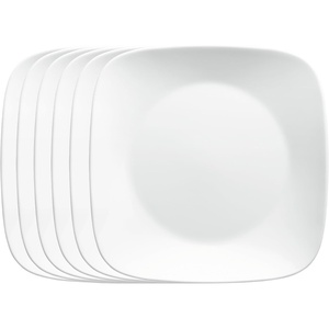 image:imageCorelle Vitrelle 6Piece 22Oz Cereal Soup Bowls Triple Layer Glass and Chip Resistant Lightweight Square Dinnerware Bowl Set Simple LinesWhite